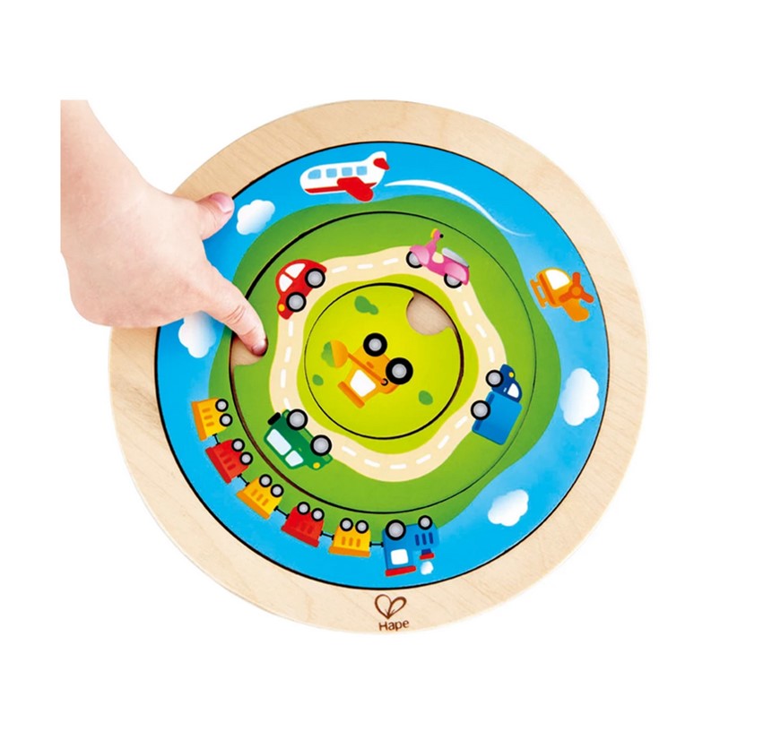 Hape Puzzle Giratorio 2 en 1 Transportes - Tienda Tu Bebé Seguro